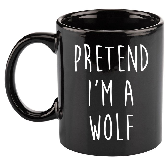Pretend I'm A Wolf Funny Halloween Costume 11oz C Handle Ceramic Mug
