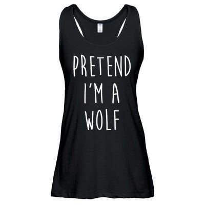 Pretend I'm A Wolf Funny Halloween Costume Ladies Essential Flowy Tank