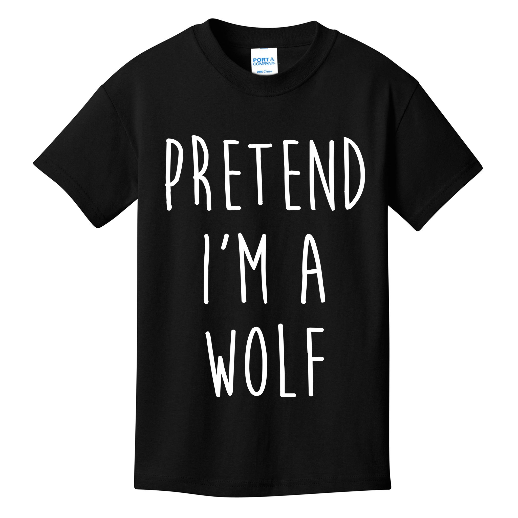 Pretend I'm A Wolf Funny Halloween Costume Kids T-Shirt