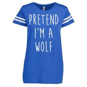 Pretend I'm A Wolf Funny Halloween Costume Enza Ladies Jersey Football T-Shirt