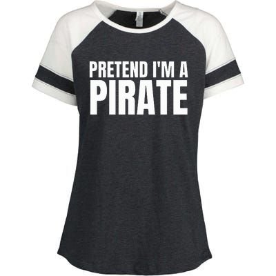 Pretend I'm A Pirate Matching Costume Enza Ladies Jersey Colorblock Tee