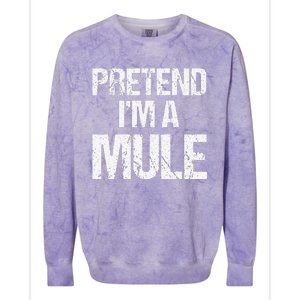 Pretend I'm a Mule Costume Funny Lazy Halloween Colorblast Crewneck Sweatshirt