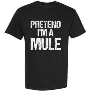 Pretend I'm a Mule Costume Funny Lazy Halloween Garment-Dyed Heavyweight T-Shirt