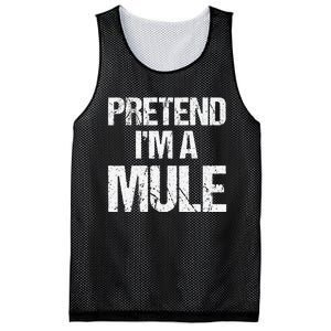 Pretend I'm a Mule Costume Funny Lazy Halloween Mesh Reversible Basketball Jersey Tank