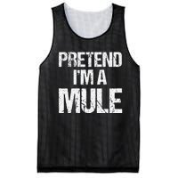 Pretend I'm a Mule Costume Funny Lazy Halloween Mesh Reversible Basketball Jersey Tank