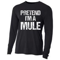 Pretend I'm a Mule Costume Funny Lazy Halloween Cooling Performance Long Sleeve Crew