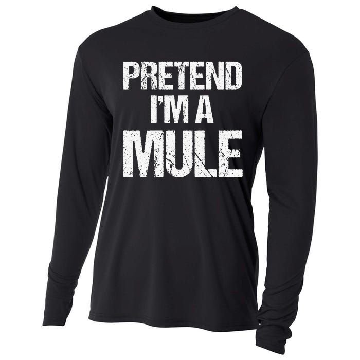 Pretend I'm a Mule Costume Funny Lazy Halloween Cooling Performance Long Sleeve Crew