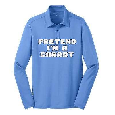 Pretend IM A Carrot Funny Halloween Costume Silk Touch Performance Long Sleeve Polo