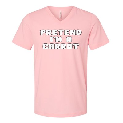 Pretend IM A Carrot Funny Halloween Costume V-Neck T-Shirt