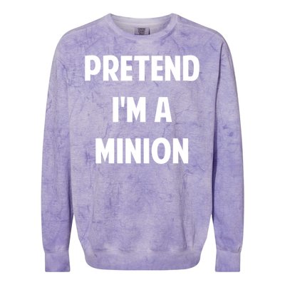 Pretend IM A Minion Costume Party Funny Halloween Minion Colorblast Crewneck Sweatshirt