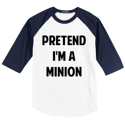 Pretend IM A Minion Costume Party Funny Halloween Minion Baseball Sleeve Shirt