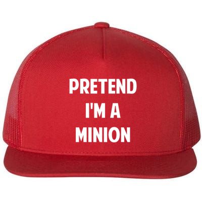 Pretend IM A Minion Costume Party Funny Halloween Minion Flat Bill Trucker Hat