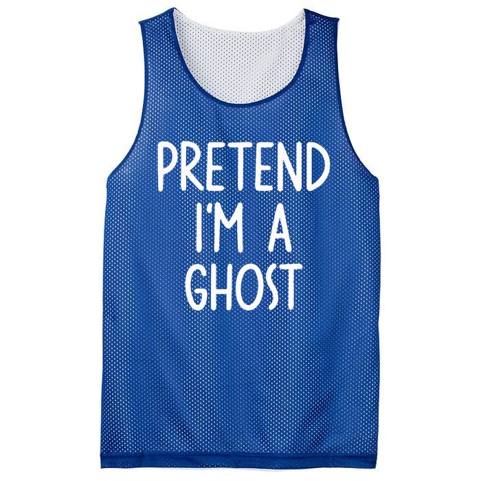 Pretend I'm A Ghost Costume Halloween Lazy Easy Mesh Reversible Basketball Jersey Tank