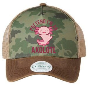 Pretend I'm An Axolotl Funny Lazy Halloween Costume  Legacy Tie Dye Trucker Hat