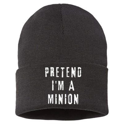 Pretend IM A Minion Costume Party Funny Halloween Minion Sustainable Knit Beanie