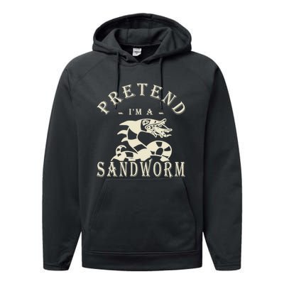 Pretend Im A Sandworm Funny Halloween Party Costume Performance Fleece Hoodie