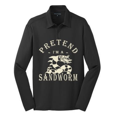 Pretend Im A Sandworm Funny Halloween Party Costume Silk Touch Performance Long Sleeve Polo