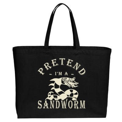 Pretend Im A Sandworm Funny Halloween Party Costume Cotton Canvas Jumbo Tote