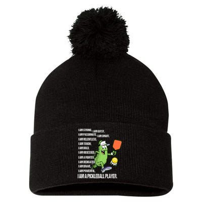 Pickleball I Am SKY Pom Pom 12in Knit Beanie