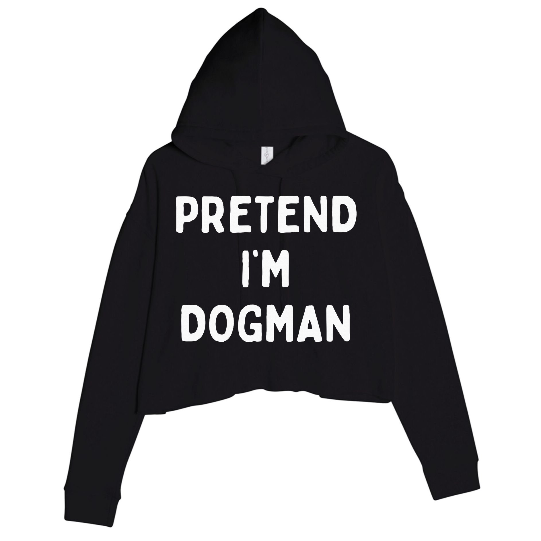 Pretend Im A Dogman Adults Halloween Costume Crop Fleece Hoodie