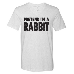 Pretend I'm A Rabbit Easy Halloween Costume V-Neck T-Shirt