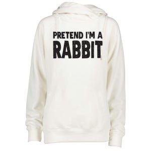 Pretend I'm A Rabbit Easy Halloween Costume Womens Funnel Neck Pullover Hood