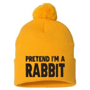 Pretend I'm A Rabbit Easy Halloween Costume Pom Pom 12in Knit Beanie