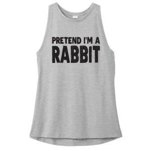 Pretend I'm A Rabbit Easy Halloween Costume Ladies PosiCharge Tri-Blend Wicking Tank