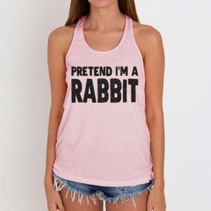 Pretend I'm A Rabbit Easy Halloween Costume Women's Knotted Racerback Tank