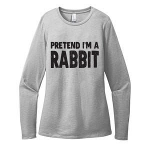 Pretend I'm A Rabbit Easy Halloween Costume Womens CVC Long Sleeve Shirt