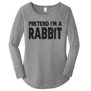 Pretend I'm A Rabbit Easy Halloween Costume Women's Perfect Tri Tunic Long Sleeve Shirt