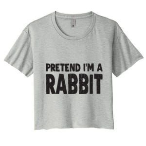 Pretend I'm A Rabbit Easy Halloween Costume Women's Crop Top Tee