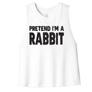 Pretend I'm A Rabbit Easy Halloween Costume Women's Racerback Cropped Tank