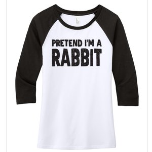 Pretend I'm A Rabbit Easy Halloween Costume Women's Tri-Blend 3/4-Sleeve Raglan Shirt