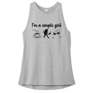 Pickleball I'm A Simple Girl Wine SKY Ladies PosiCharge Tri-Blend Wicking Tank