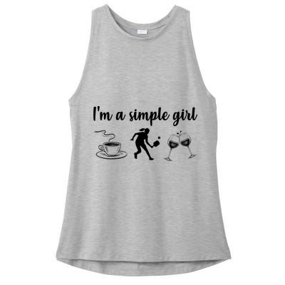 Pickleball I'm A Simple Girl Wine SKY Ladies PosiCharge Tri-Blend Wicking Tank