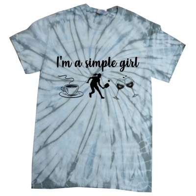 Pickleball I'm A Simple Girl Wine SKY Tie-Dye T-Shirt