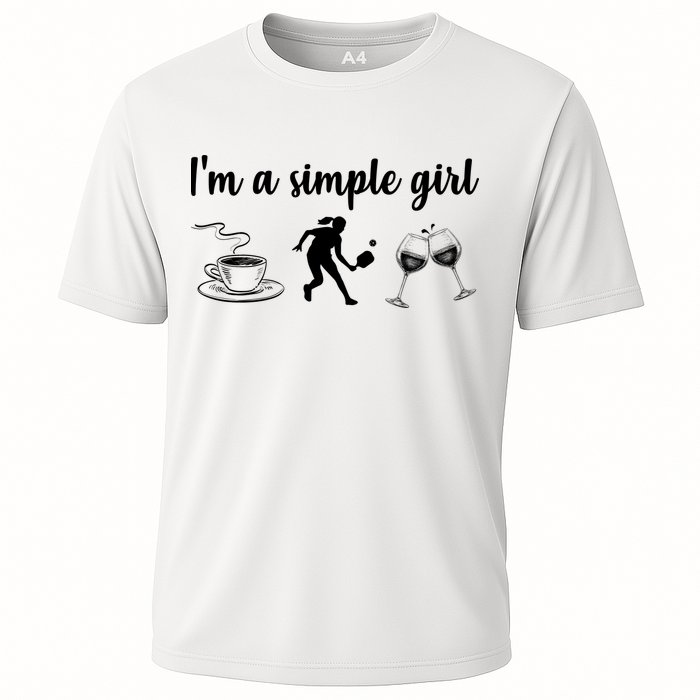 Pickleball I'm A Simple Girl Wine SKY Cooling Performance Crew T-Shirt