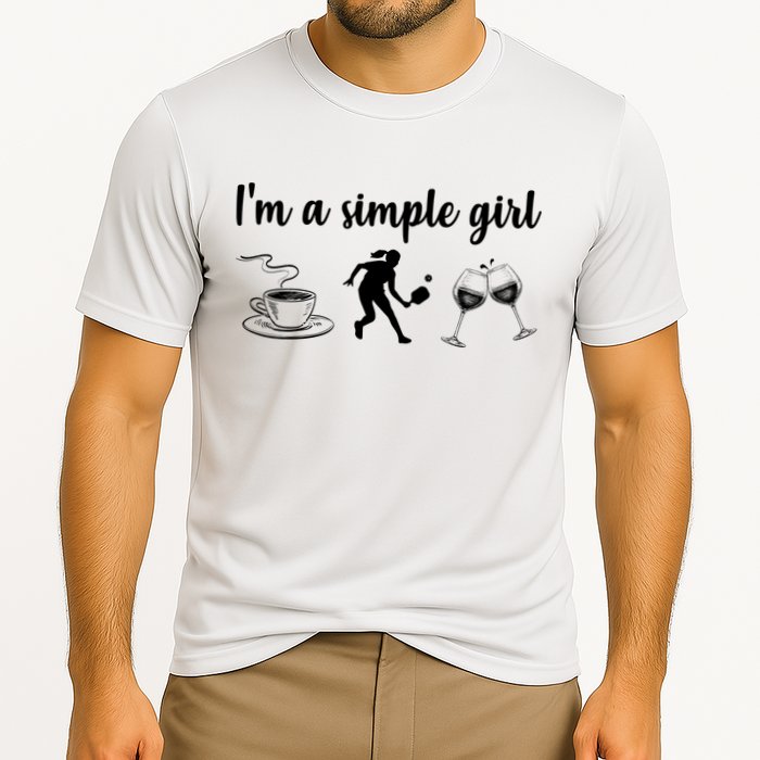 Pickleball I'm A Simple Girl Wine SKY Cooling Performance Crew T-Shirt
