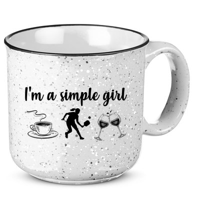 Pickleball I'm A Simple Girl Wine SKY 15oz Campfire Ceramic Mug