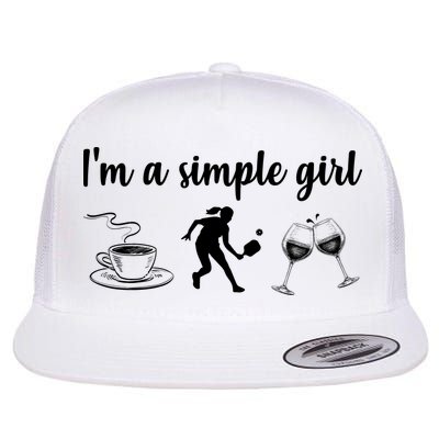 Pickleball I'm A Simple Girl Wine SKY Flatbill Hat