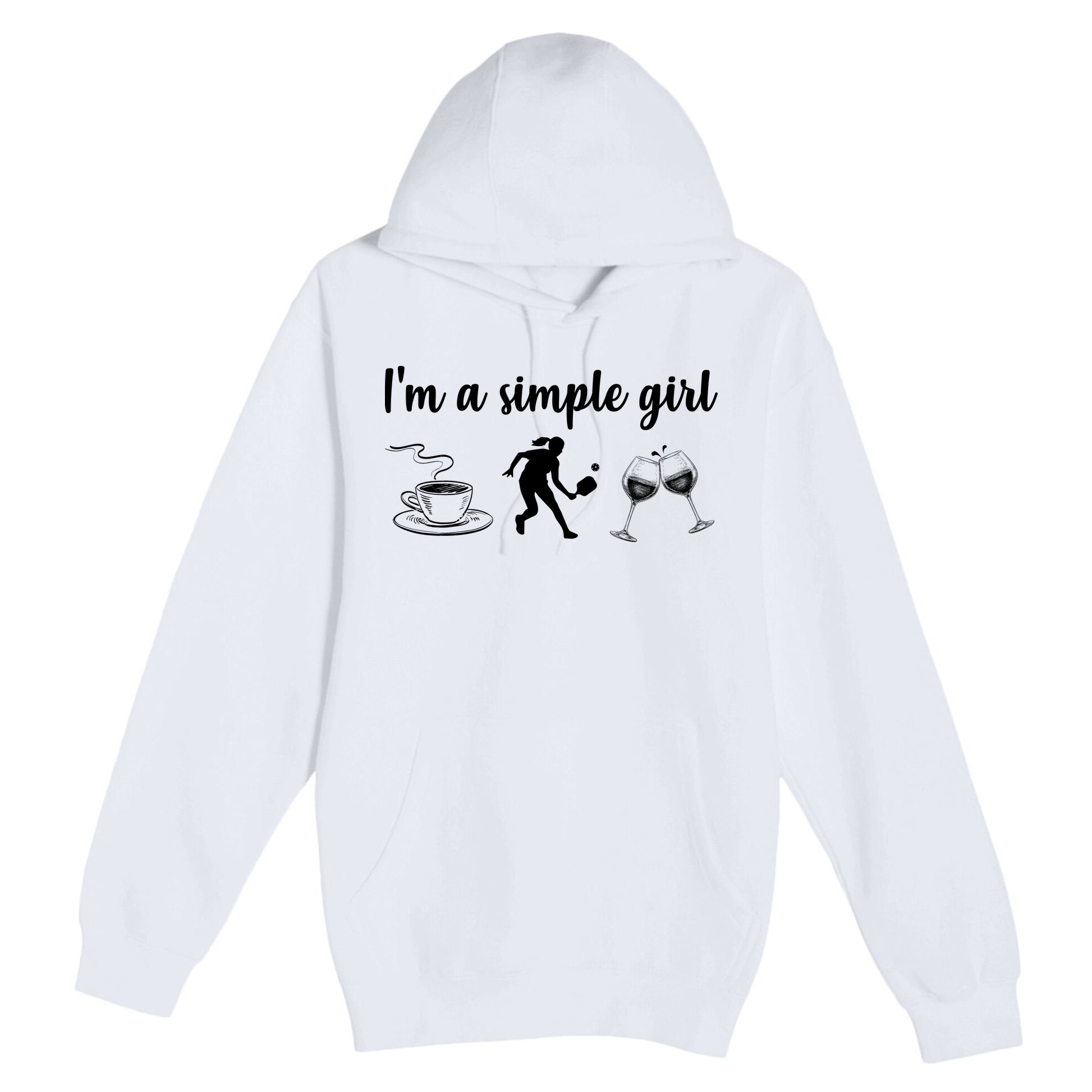 Pickleball I'm A Simple Girl Wine SKY Premium Pullover Hoodie