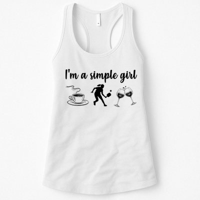 Pickleball I'm A Simple Girl Wine SKY Womens Tank Top