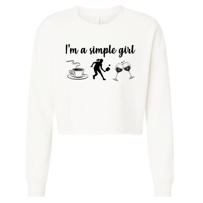 Pickleball I'm A Simple Girl Wine SKY Cropped Pullover Crew