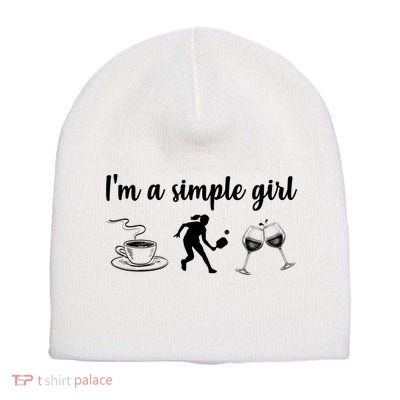Pickleball I'm A Simple Girl Wine SKY Short Acrylic Beanie
