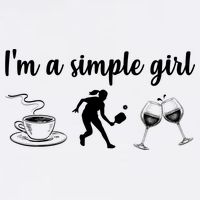 Pickleball I'm A Simple Girl Wine SKY Short Acrylic Beanie