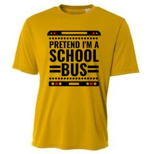 Pretend I'm a School Bus Funny Lazy Halloween Costume Cooling Performance Crew T-Shirt