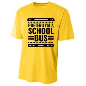 Pretend I'm a School Bus Funny Lazy Halloween Costume Performance Sprint T-Shirt