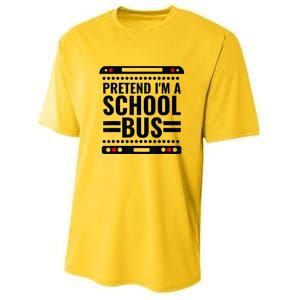 Pretend I'm a School Bus Funny Lazy Halloween Costume Youth Performance Sprint T-Shirt