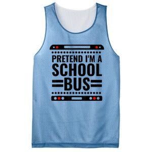 Pretend I'm a School Bus Funny Lazy Halloween Costume Mesh Reversible Basketball Jersey Tank